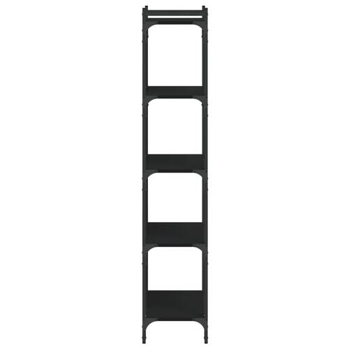 Bogreol med 5 hylder 60x30x154 cm konstrueret træ sort