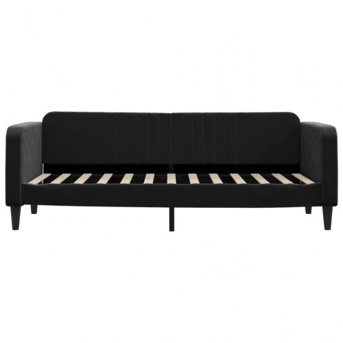 Daybed 80×200 cm i velour - sort sovesofa til gæsteværelse og stue