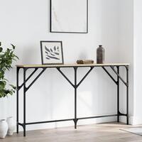 Konsolbord 140x23x75 cm konstrueret træ sonoma-eg