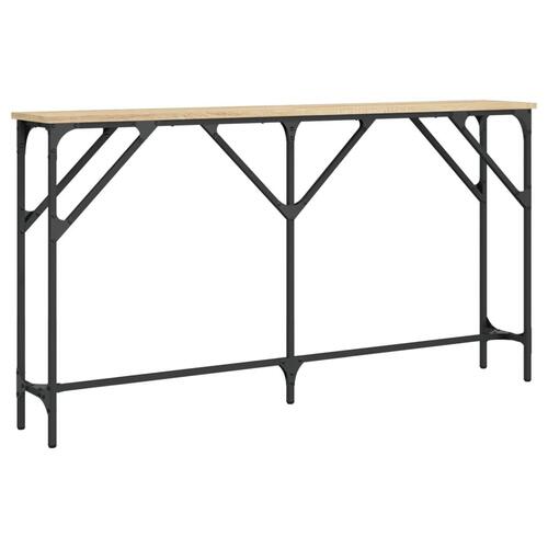 Konsolbord 140x23x75 cm konstrueret træ sonoma-eg