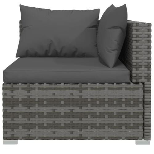 Loungesæt til haven 9 dele med hynder polyrattan grå9