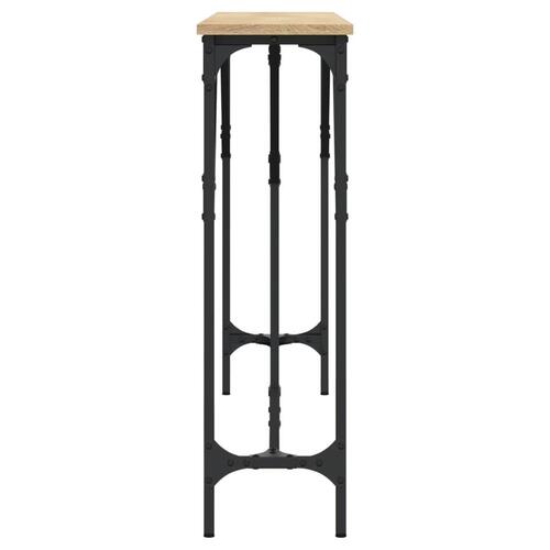 Konsolbord 140x23x75 cm konstrueret træ sonoma-eg