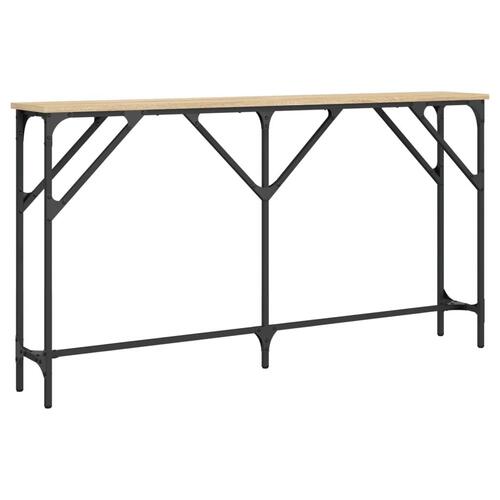 Konsolbord 140x23x75 cm konstrueret træ sonoma-eg