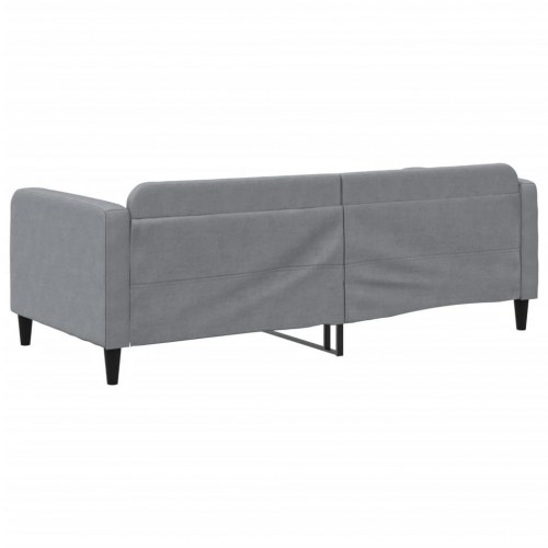 Daybed 90 x 190 cm i stof - lysegrå sovesofa med armlæn