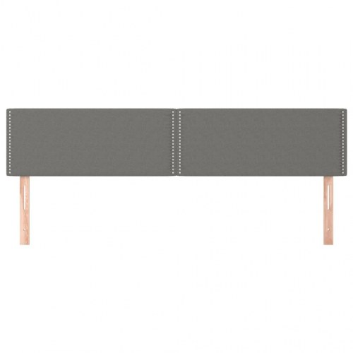 Sengegavl 180 x 5 x 78/88 cm - stof, mørkegrå med nitter