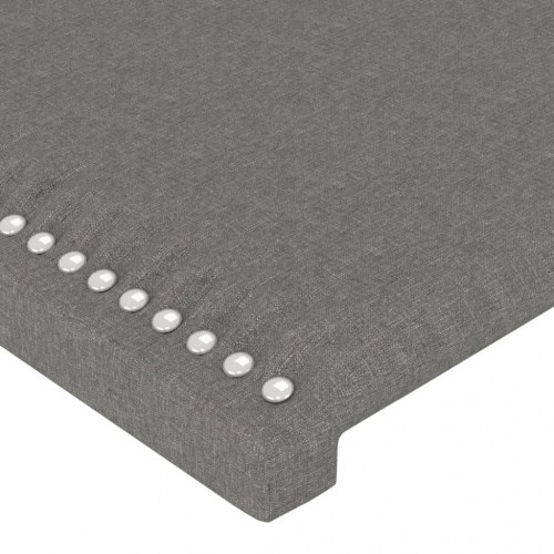 Sengegavl 180 x 5 x 78/88 cm - stof, mørkegrå med nitter