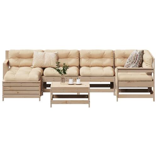 Sofasæt til haven 7 dele massivt fyrretræ