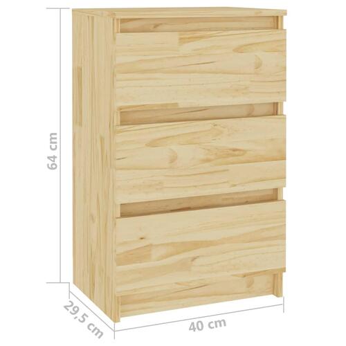 Sengebord 40x29,5x64 cm massivt fyrretræ