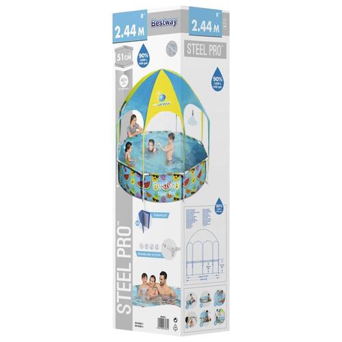 Bestway Steel Pro UV Careful fritstående badebassin til børn 244x51 cm