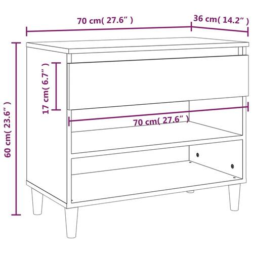 Skoreol 70x36x60 cm konstrueret træ sonoma-eg