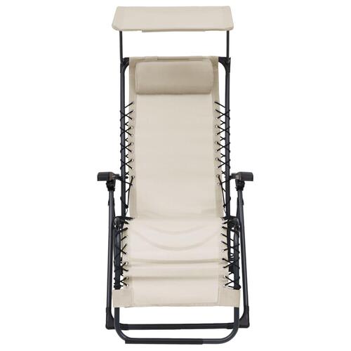 Foldbar liggestol textilene cremefarvet
