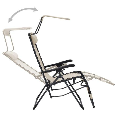 Foldbar liggestol textilene cremefarvet
