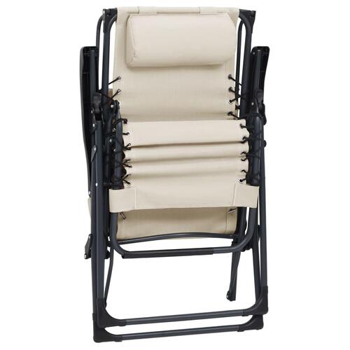 Foldbar liggestol textilene cremefarvet