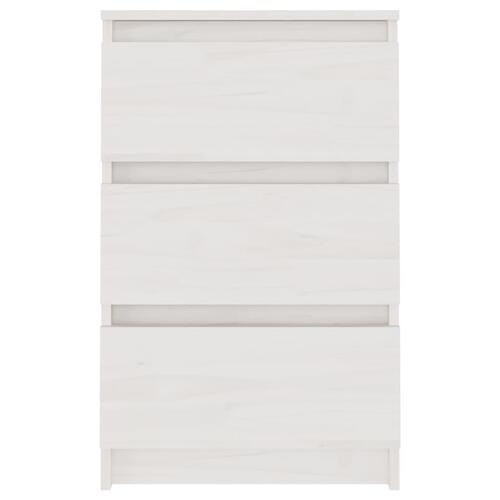 Sengeskab 40x29,5x64 cm massivt fyrretræ hvid