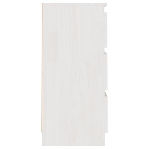 Sengeskab 40x29,5x64 cm massivt fyrretræ hvid