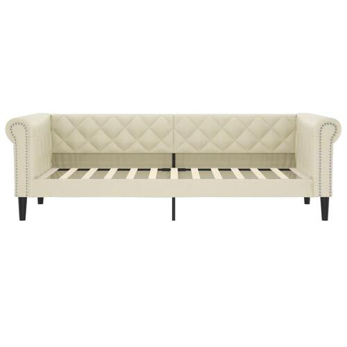 Daybed 80x200 cm kunstlæder cremefarvet