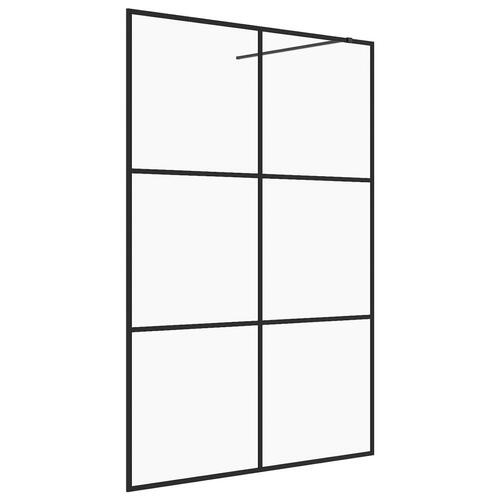 Brusevæg 140x195 cm med klart sikkerhedsglas sort