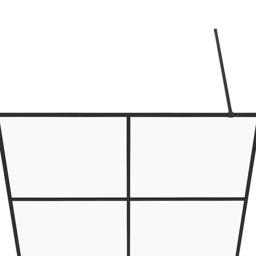 Brusevæg 140x195 cm med klart sikkerhedsglas sort