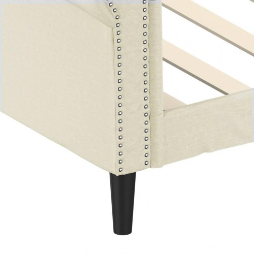 Daybed 80×200 cm i kunstlæder - cremefarvet sengeramme/sovesofa
