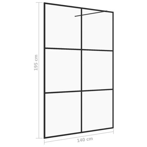 Brusevæg 140x195 cm med klart sikkerhedsglas sort