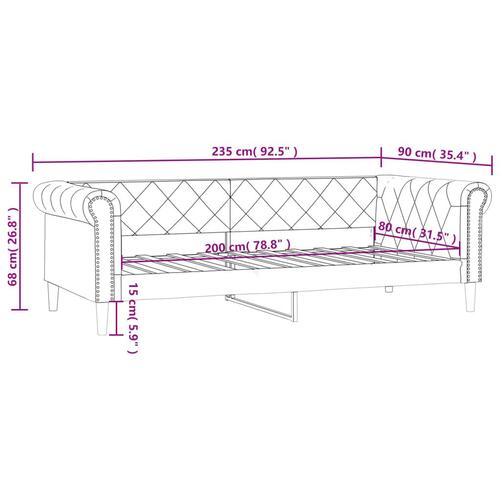 Daybed 80x200 cm kunstlæder cremefarvet