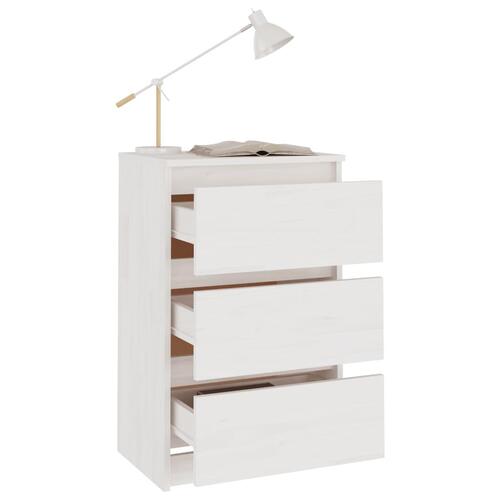Sengeborde 2 stk. 40x29,5x64 cm massivt fyrretræ hvid