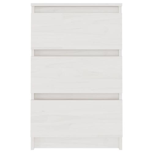 Sengeborde 2 stk. 40x29,5x64 cm massivt fyrretræ hvid