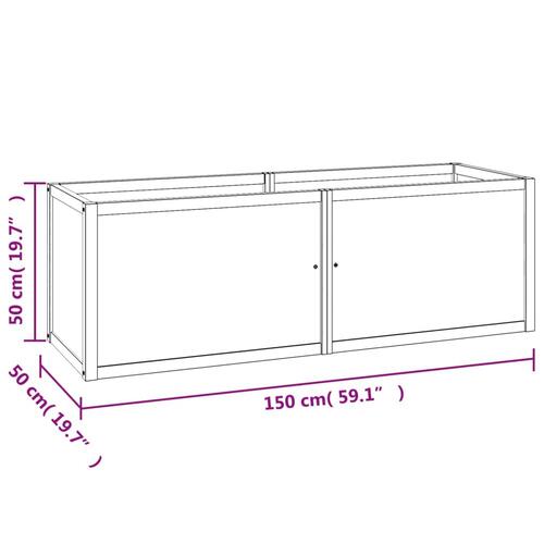 Plantekasse 150x50x50 cm massivt teaktræ