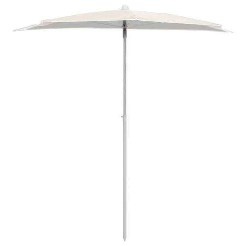 Halv parasol med stang 180x90 cm sandfarvet