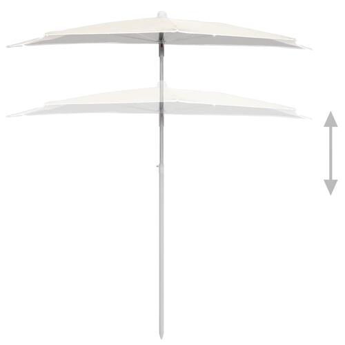 Halv parasol med stang 180x90 cm sandfarvet