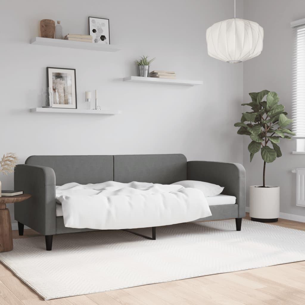 Daybed 90x190 cm stof mørkegrå billede