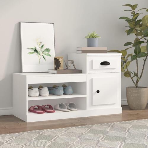 Skoskab 100x42x60 cm konstrueret træ hvid