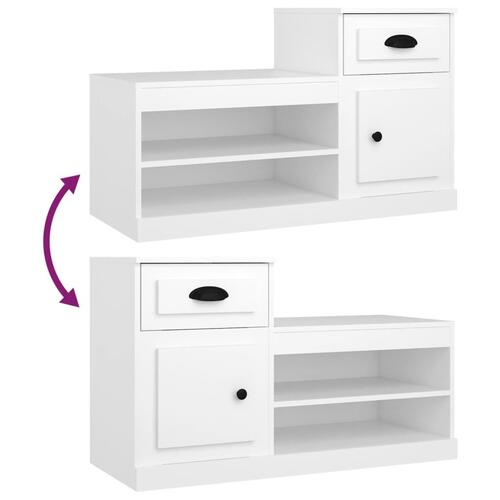Skoskab 100x42x60 cm konstrueret træ hvid