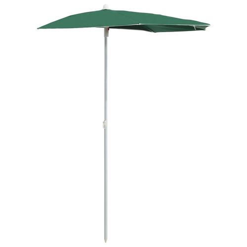 Halv parasol med stang 180x90 cm grøn