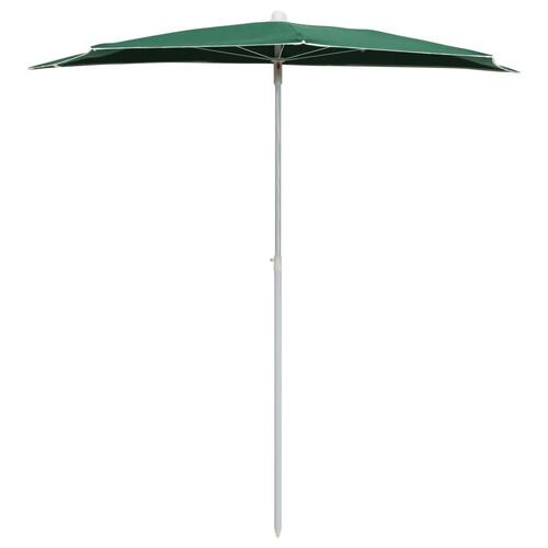 Halv parasol med stang 180x90 cm grøn