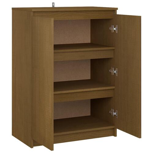 Skænk 60x36x84 cm massivt fyrretræ honningbrun