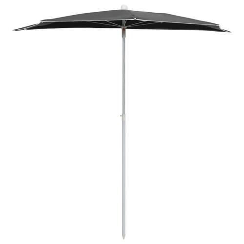 Halv parasol med stang 180x90 cm antracitgrå