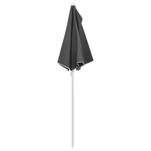 Halv parasol med stang 180x90 cm antracitgrå