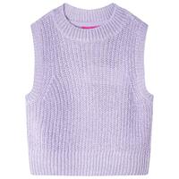 Strikket vest til børn str. 104 strikket lyslilla