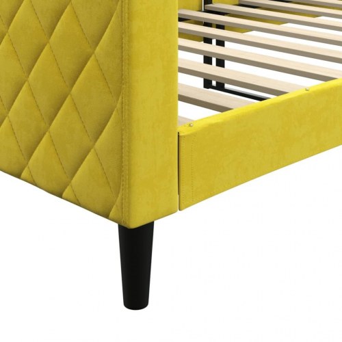 Daybed 80 x 200 cm i velour - gul