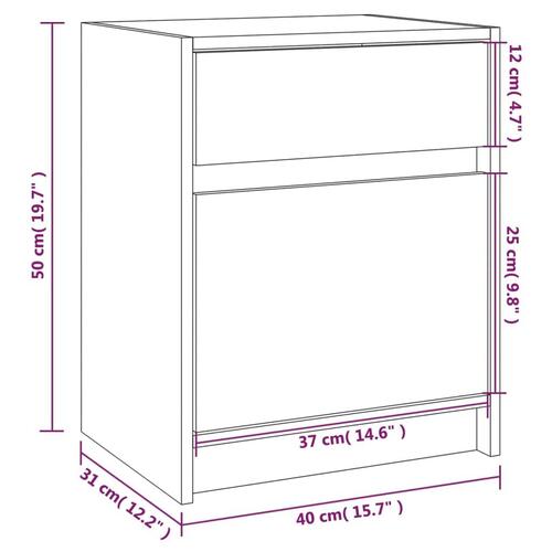 Sengebord 40x31x50 cm massivt fyrretræ