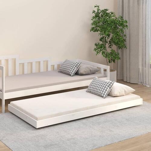 Sengestel 75x190 cm massivt fyrretræ hvid