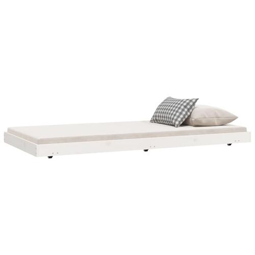 Sengestel 75x190 cm massivt fyrretræ hvid