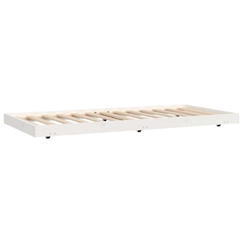 Sengestel 75x190 cm massivt fyrretræ hvid