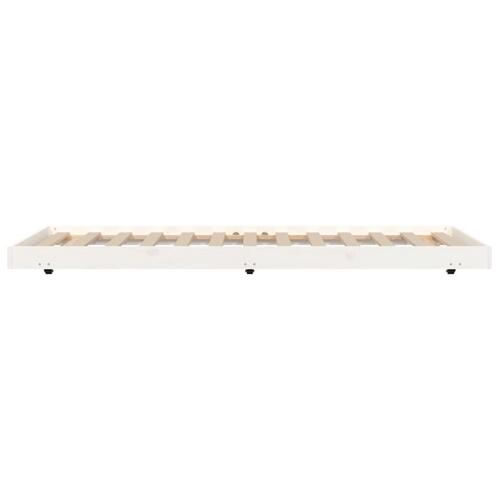 Sengestel 75x190 cm massivt fyrretræ hvid