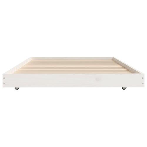 Sengestel 75x190 cm massivt fyrretræ hvid