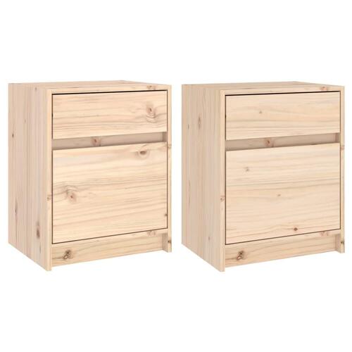 Sengeborde 2 stk. 40x31x50 cm massivt fyrretræ
