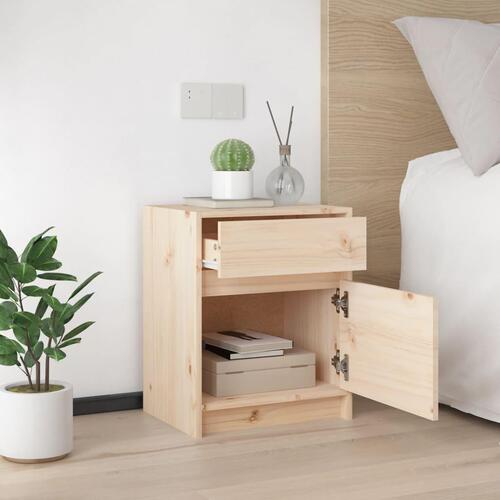 Sengeborde 2 stk. 40x31x50 cm massivt fyrretræ