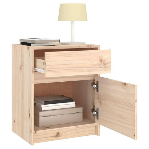Sengeborde 2 stk. 40x31x50 cm massivt fyrretræ