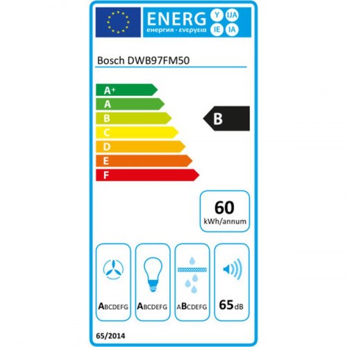BOSCH DWB97FM50 væghængt emhætte 90 cm - rustfrit stål, 710 m³/h